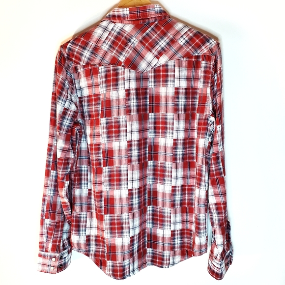 Lucky Brand Western Plaid Shirt Size Small - Picture 3 of 5